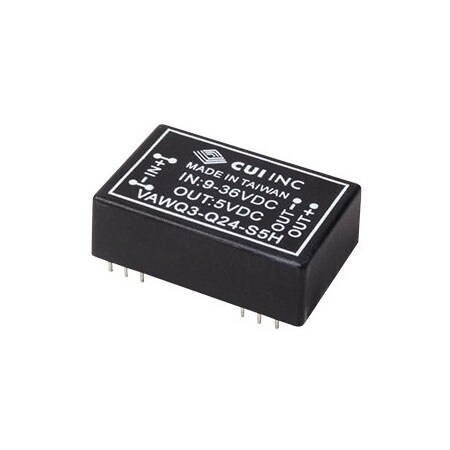 Cui Inc DC to DC Converter, 48V DC to 15/ -15V DC, 3VA, 0 Hz VAWQ3-Q48-D15H